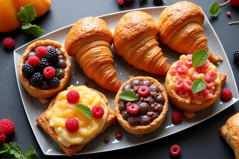 Assorted freshly baked pastries on a platter for catering
