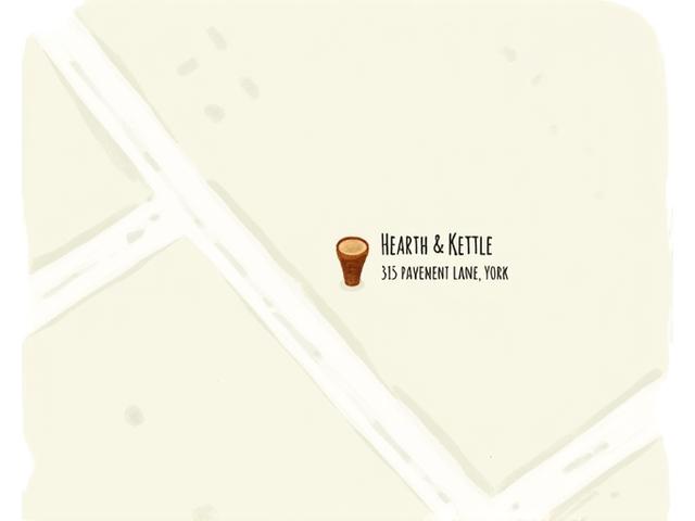Map showing Hearth & Kettle cafe location in York